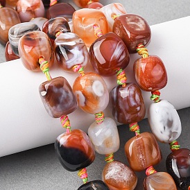 Природные пожары треск агат бисер нитей, окрашенная и подогревом, самородки, упавший камень