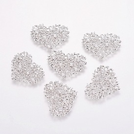 Латунные микро проложить кубического циркония подвески, филигранная фурнитура, сердце