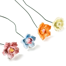 Ceramic Flower Stems with Iron Stem, Decorative Artificial Floral Picks for Vases & Home Decor