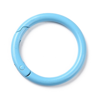 Spray Painted Alloy Spring Gate Rings, Round Ring