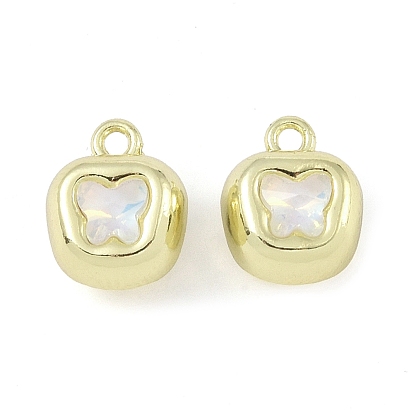Rack Plating Alloy Beads, with Crystal Color Rhinestone, Butterfly