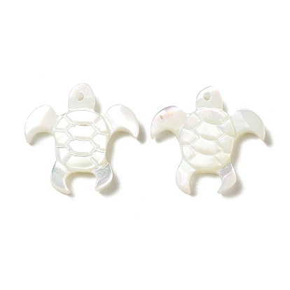 Natural White Shell Pendants, Sea Turtle Charms