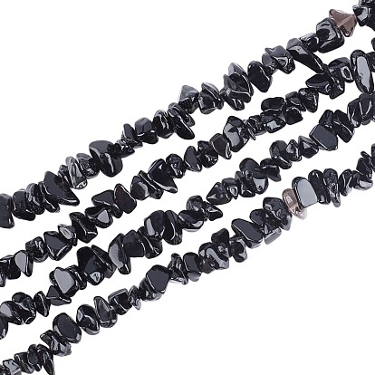 Stränge natürlicher Obsidiansplitterperlen