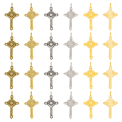 24 шт 3 цвета подвески из сплава, без кадмия и без свинца, на Пасху, кулон крест распятия