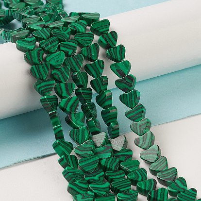 Synthetic Malachite Beads Strands, Dyed, Heart