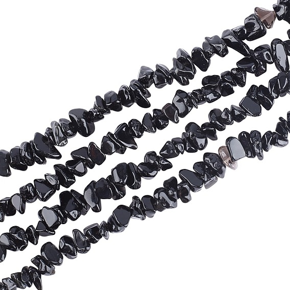 Stränge natürlicher Obsidiansplitterperlen