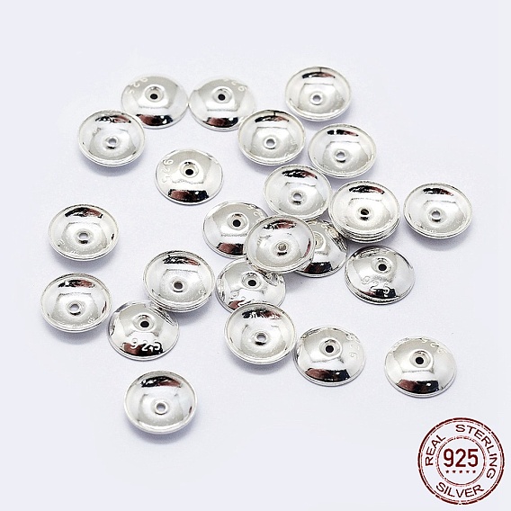 925 Sterling Silver Bead Caps, Apetalous, with 925 Stamp