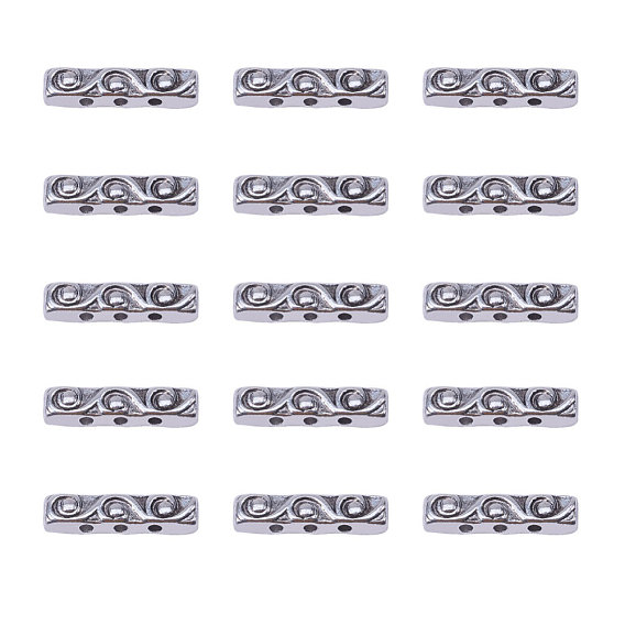 Alloy Tibetan Silver Bar Spacers, Tube