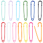 24Pcs 12 Colors Spray Painted Iron Safety Pins, for Brooch Making, Kilt Needles