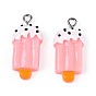 Resin Pendants, with Iron Findings, Ice Lolly