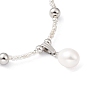 Natural Pearl Pendant Necklace with Glass Beaded Chains