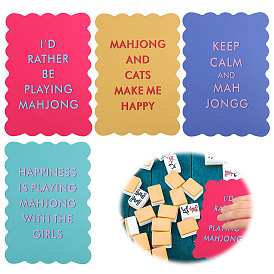 4Pcs 4 Styles PVC Mahjong Shuffle Cards, Rectangle with Word