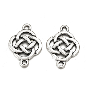 Tibetan Style Alloy Links connectors, Matte Style, Chinese Knot, Cadmium Free & Nickel Free & Lead Free