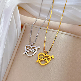 Minimalist Gold Necklace for Women, Simple and Elegant - Arrow Through Heart