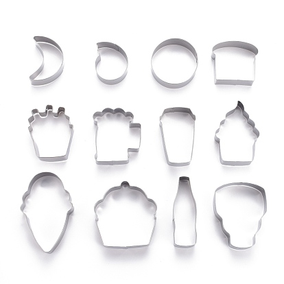 Stainless Steel Mixed Shape Cookie Candy Food Cutters Molds, for DIY, Kitchen, Baking, Kids Birthday Party Supplies Favors