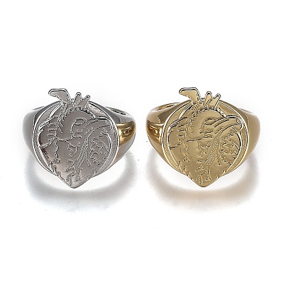 Латунь манжеты кольца, открытые кольца, без кадмия и без свинца, сердце