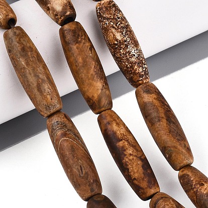 Природный агат бисер нитей, овальные, окрашенная и подогревом