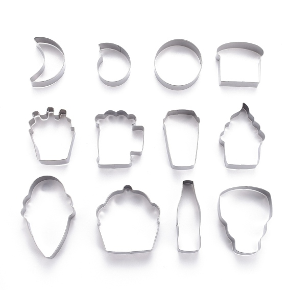 Stainless Steel Mixed Shape Cookie Candy Food Cutters Molds, for DIY, Kitchen, Baking, Kids Birthday Party Supplies Favors