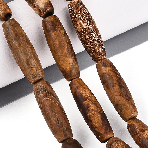 Природный агат бисер нитей, овальные, окрашенная и подогревом