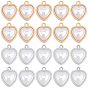 40Pcs 2 Colors Rack Plating Alloy Pendants, Heart Charms, with ABS Plastic Imitation Pearl