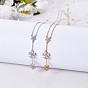 Clear Cubic Zirconia Flower Lariat Necklace, 925 Sterling Silver Y Necklace for Women
