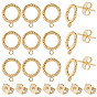 20pcs Ohrstecker aus Messing, langlebig überzogen, Ring, Nickel frei, mit 20 Stk. Ohrmuttern
