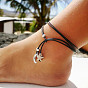 Multi-strand Rope Anklet with Alloy Star Moon Charms for Women