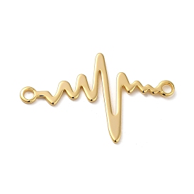 Brass Connector Charms, Electrocardiogram Links