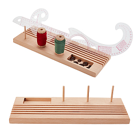 Wood Quilting Ruler Holder, Sewing Embroidery Thread and Drawing Ruler Stand, Holder Rack