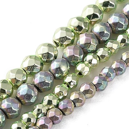 Гальванические нити из синтетических немагнитных гематитовых бусин, граненые, круглые