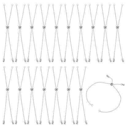 18шт. регулируемые 304 изготовление браслетов из нержавеющей стали с цепями, с медной шарикой
