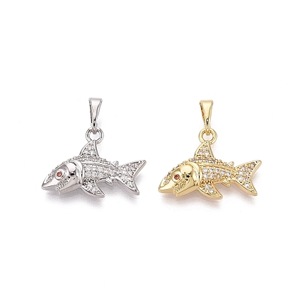 Латунные микро проложить кубического циркония подвески, акул амулеты