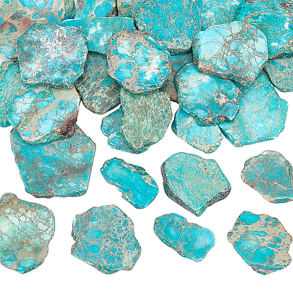 1 нити бусин из натуральной императорской яшмы, плоские бусины для плит, окрашенные, самородки