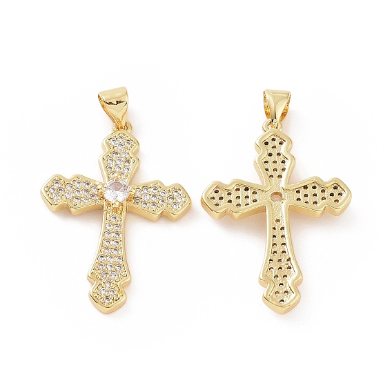 Латунные микро проложить кубического циркония подвески, без кадмия и без свинца, религия крест очарование