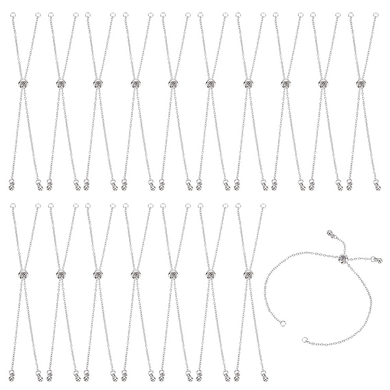 18шт. регулируемые 304 изготовление браслетов из нержавеющей стали с цепями, с медной шарикой