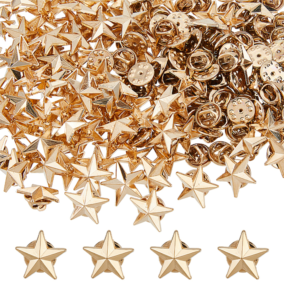 100шт. брошь в виде звезды из сплава, булавки для воротника мужской рубашки