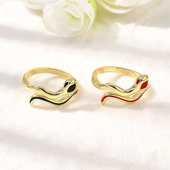 Латунные эмалевые манжеты для женщин, змея, реальный 18 k позолоченный, стойки покрытие, долговечный, без свинца и без кадмия