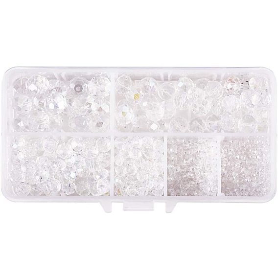 Perles en verre electroplate, de couleur plaquée ab , facettes rondelle