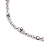 304 Stainless Steel Cable Chain Necklaces, with Ball Beads and Lobster Claw Clasps, 17.9 inch(455mm), 3mm