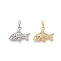 Латунные микро проложить кубического циркония подвески, акул амулеты