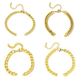 Rack Plating Brass Twisted Chain Bracelet Making, Long-Lasting Plated, Lead Free & Cadmium Free