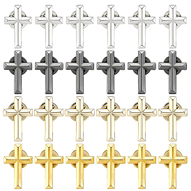 24Pcs 4 Colors Cross Alloy Lapel Pin Backs for Backpack Clothes