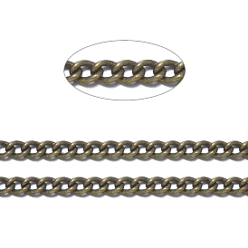 Brass Curb Chains, Twisted Chains, Soldered, with Spool