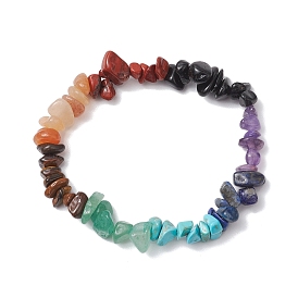 Chakra Gemstone Chip Beaded Stretch Bracelets