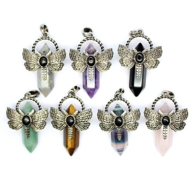 Gemstone Pendants, Bullet with Wing