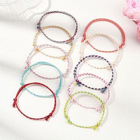 Регулируемые плетеные браслеты на лодыжку в богемном стиле из хлопкового шнура, выполненные в технике макраме, для женщин.