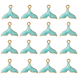 20 шт. Подвески из сплава эмали, подвески в форме рыбьего хвоста, золотой свет