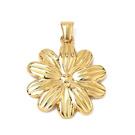 Pendentifs en acier inoxydable, charmes de fleurs, placage ionique (ip)