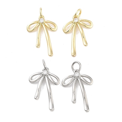 Подвески из латуни с покрытием из прозрачного кубического циркония, с целью перехода в кольце, долговечный, без свинца и без кадмия, бантом