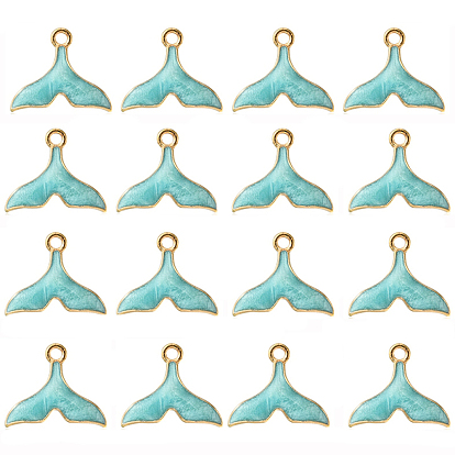 20 шт. Подвески из сплава эмали, подвески в форме рыбьего хвоста, золотой свет